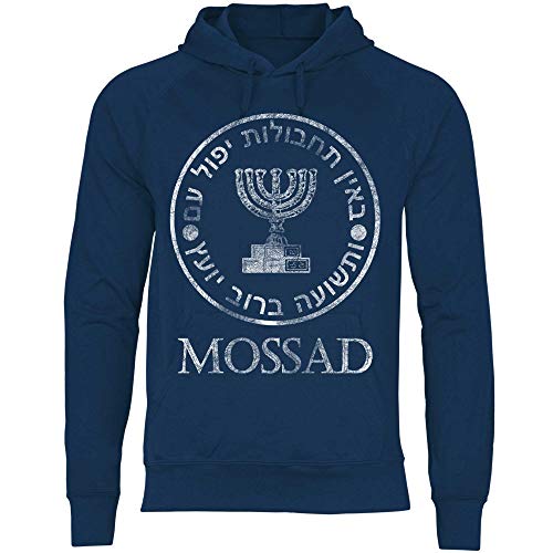 wowshirt Herren Hoodie Mossad Geschenk für Israel Patrioten Jüdisch Israeliten Jude, Größe:L, Farbe:Deep Navy von wowshirt