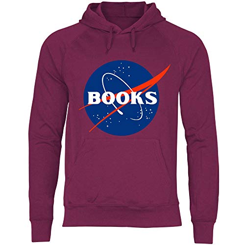 wowshirt Herren Hoodie NASA Bücherwurm Buchliebhaber Abibliophobia Student Lehrer, Größe:L, Farbe:Burgundy von wowshirt