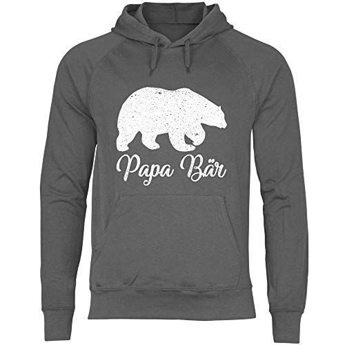 wowshirt Herren Hoodie Papa Bär Vater Geburtstag, Größe:M, Farbe:Light Graphite von wowshirt