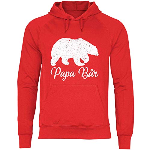 wowshirt Herren Hoodie Papa Bär Vater Geburtstag, Größe:XL, Farbe:Red von wowshirt