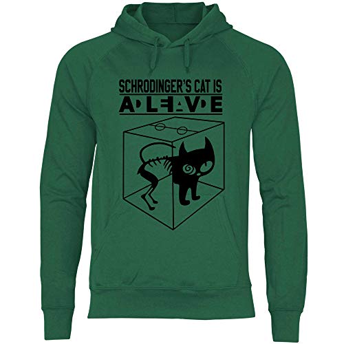 wowshirt Herren Hoodie Schrodinger's Cat Schrödingers Schroedingers Katze Sheldon Physiker Ingenieur, Größe:S, Farbe:Bottle Green von wowshirt