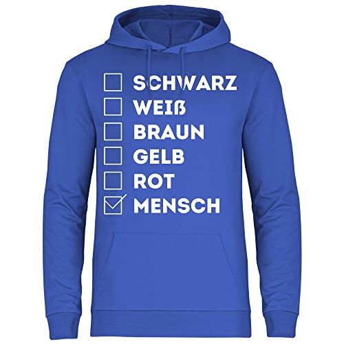 wowshirt Herren Hoodie Schwarz Weiss Gelb Rot Braun Gegen Rassismus Anti Nazis Menschenrechte, Größe:5XL, Farbe:Royal von wowshirt