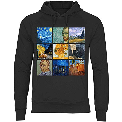 wowshirt Herren Hoodie Sternennacht Gemälde Kunst Künstler Maler Van Gogh, Größe:XL, Farbe:Black von wowshirt