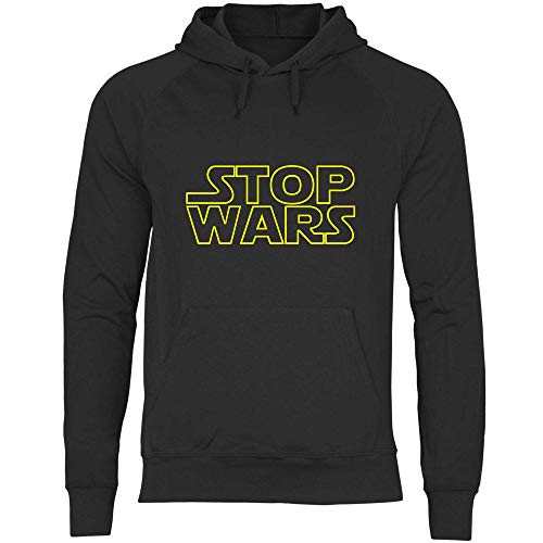 wowshirt Herren Hoodie Stop Wars Peace Frieden Pazifist Anti Krieg Demo Protest, Größe:L, Farbe:Black von wowshirt