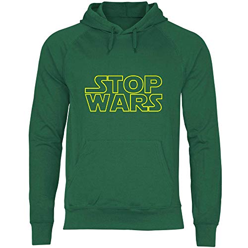 wowshirt Herren Hoodie Stop Wars Peace Frieden Pazifist Anti Krieg Demo Protest, Größe:M, Farbe:Bottle Green von wowshirt