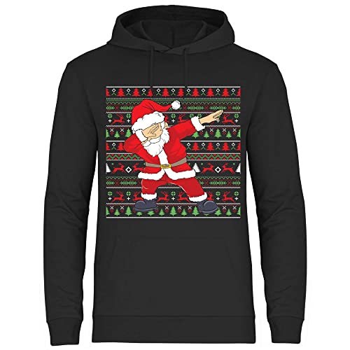 wowshirt Herren Hoodie Tanzender Weihnachtsmann Dabbing Santa Claus Weihnachten, Größe:L, Farbe:Black von wowshirt