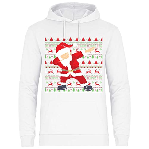wowshirt Herren Hoodie Tanzender Weihnachtsmann Dabbing Santa Claus Weihnachten, Größe:L, Farbe:White von wowshirt