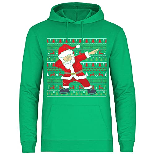 wowshirt Herren Hoodie Tanzender Weihnachtsmann Dabbing Santa Claus Weihnachten, Größe:M, Farbe:Kelly Green von wowshirt