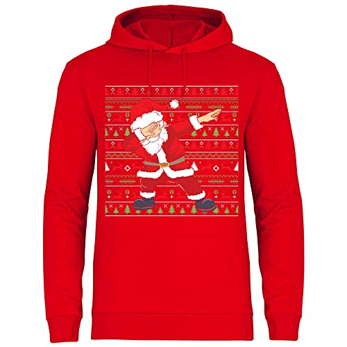 wowshirt Herren Hoodie Tanzender Weihnachtsmann Dabbing Santa Claus Weihnachten, Größe:S, Farbe:Red von wowshirt