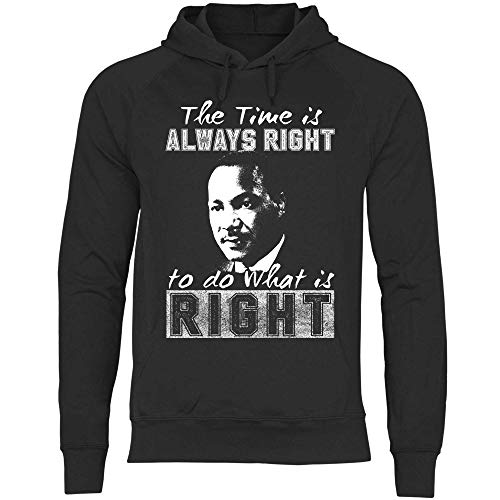 wowshirt Herren Hoodie The Time is Always Right to do What is Right MLK Martin Luther King, Größe:XL, Farbe:Black von wowshirt