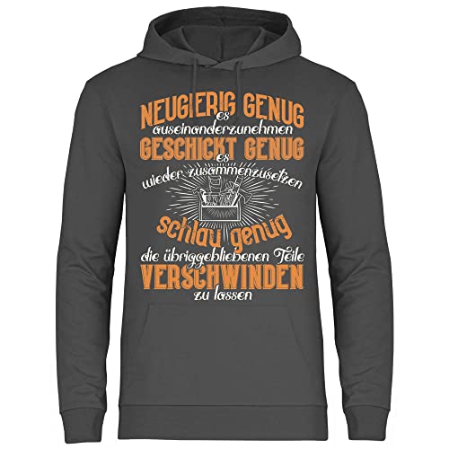 wowshirt Herren Hoodie Übriggebliebene Teile Verschwinden zu Lassen Mechaniker Tischler Zimmermann Handwerker, Größe:3XL, Farbe:Light Graphite von wowshirt