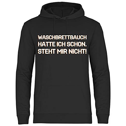 wowshirt Herren Hoodie Waschbrettbauch Hatte Ich Schon Steht Mir Nicht Bier-Liebhaber Party, Größe:4XL, Farbe:Black von wowshirt