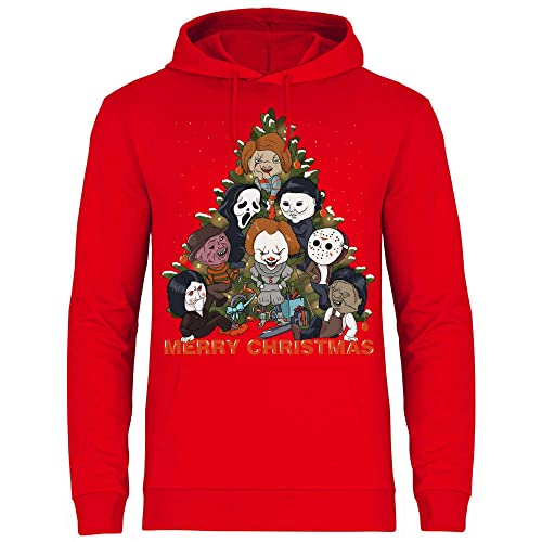 wowshirt Herren Hoodie Weihnachten & Silvester Geschenke Weihnachtsbaum Weihnachtsoutfit Ugly, Größe:4XL, Farbe:Red von wowshirt