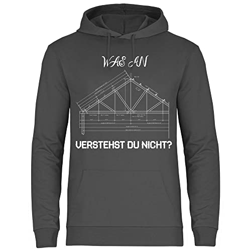 wowshirt Herren Hoodie was an verstest du Nicht Zimmermann Heimwerker Tischler Dachdecker, Größe:L, Farbe:Light Graphite von wowshirt