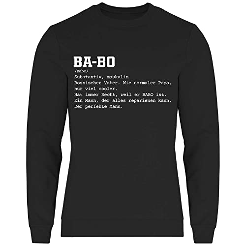 wowshirt Herren Sweatshirt BABO Definition Bosnischer Vater Bosnien Geschenk, Größe:3XL, Farbe:Black von wowshirt