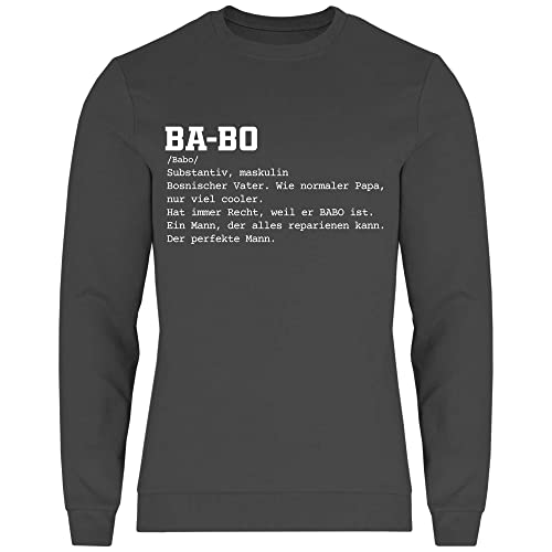 wowshirt Herren Sweatshirt BABO Definition Bosnischer Vater Bosnien Geschenk, Größe:4XL, Farbe:Light Graphite von wowshirt