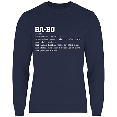 wowshirt Herren Sweatshirt BABO Definition Bosnischer Vater Bosnien Geschenk, Größe:XL, Farbe:Deep Navy von wowshirt