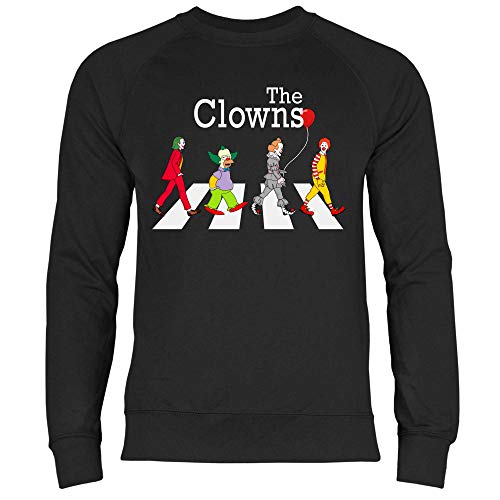 wowshirt Herren Sweatshirt Clown Zebrastreifen Parodie Witz Karneval, Größe:L, Farbe:Black von wowshirt