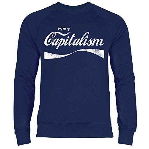 wowshirt Herren Sweatshirt Enjoy Capitalism Kapitalismus Politik Geld Selbständig Unternehmer, Größe:XXL, Farbe:Deep Navy von wowshirt