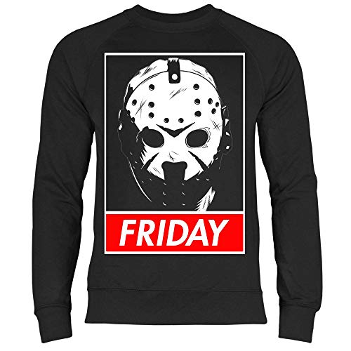 wowshirt Herren Sweatshirt Freitag der 13. Horror Film Voorhees Jason Halloween Serienmörder, Größe:M, Farbe:Black von wowshirt