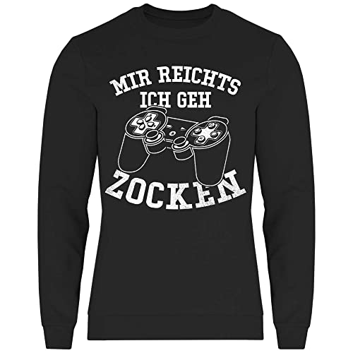 wowshirt Herren Sweatshirt Geschenk für Gamer Zocker Mir Reichts Ich GEH Zocken Gaming, Größe:4XL, Farbe:Black von wowshirt