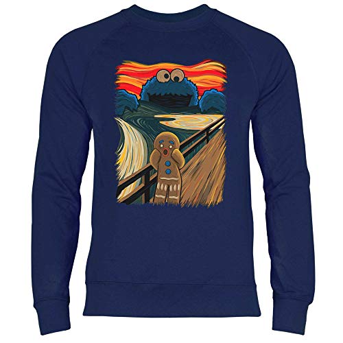 wowshirt Herren Sweatshirt Gingerbread Der Schrei Lebkuchenmann, Größe:L, Farbe:Deep Navy von wowshirt