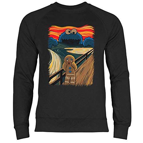 wowshirt Herren Sweatshirt Gingerbread Der Schrei Lebkuchenmann, Größe:XL, Farbe:Black von wowshirt