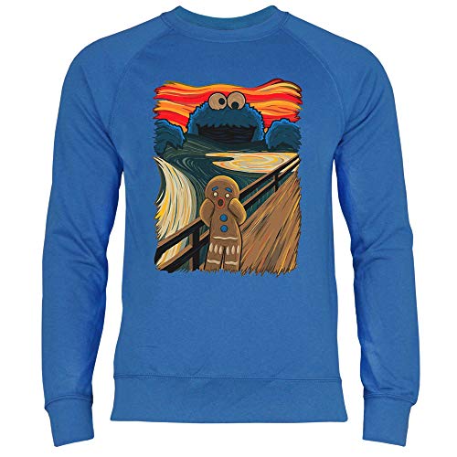 wowshirt Herren Sweatshirt Gingerbread Der Schrei Lebkuchenmann, Größe:XL, Farbe:Royal Blue von wowshirt