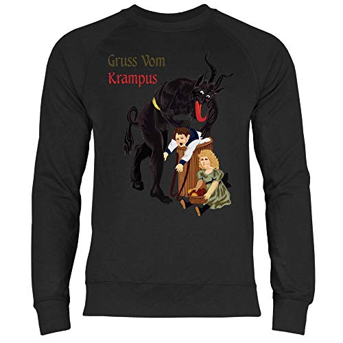 wowshirt Herren Sweatshirt Gruss Vom Krampus Weihnachten Ugly Christmas, Größe:L, Farbe:Black von wowshirt