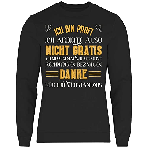 wowshirt Herren Sweatshirt Ich Bin Profi Handwerker Mechaniker Elektriker Bauarbeiter, Größe:XL, Farbe:Black von wowshirt