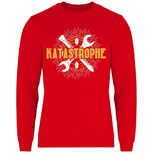 wowshirt Herren Sweatshirt Katastrophe Heimwerker Kfz Mechaniker Werkstatt Garage Mechatroniker, Größe:L, Farbe:Red von wowshirt