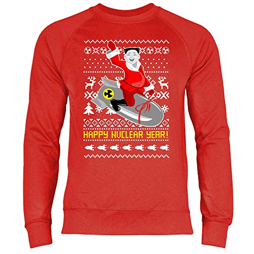 wowshirt Herren Sweatshirt Kim Jong Weihnachten Nordkorea, Größe:M, Farbe:Red von wowshirt