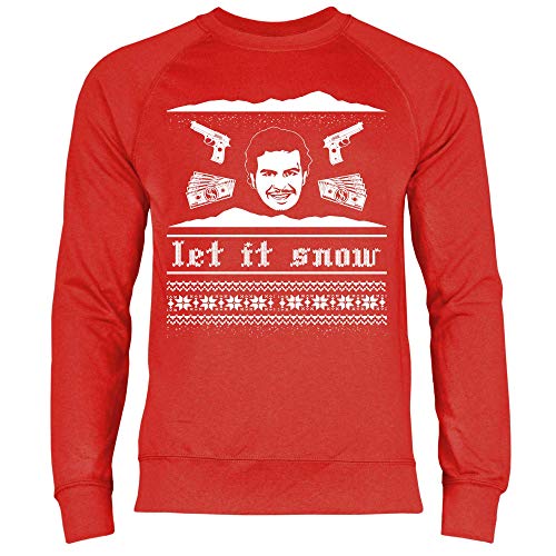 wowshirt Herren Sweatshirt Let It Snow Lustiges Escobar, Größe:L, Farbe:Red von wowshirt