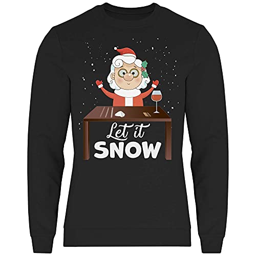 wowshirt Herren Sweatshirt Let It Snow Mrs. Santa Claus Weihnachtsmotiv Weihnachten Nikolaus Ugly Christmas, Größe:5XL, Farbe:Black von wowshirt