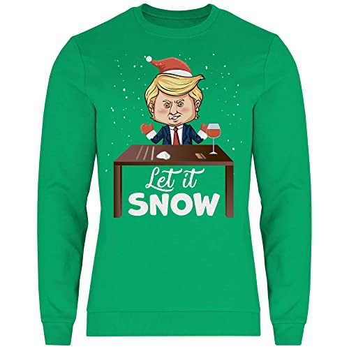 wowshirt Herren Sweatshirt Let It Snow Trump Weihnachtsmotiv Weihnachten Nikolaus Ugly Christmas, Größe:XL, Farbe:Kelly Green von wowshirt