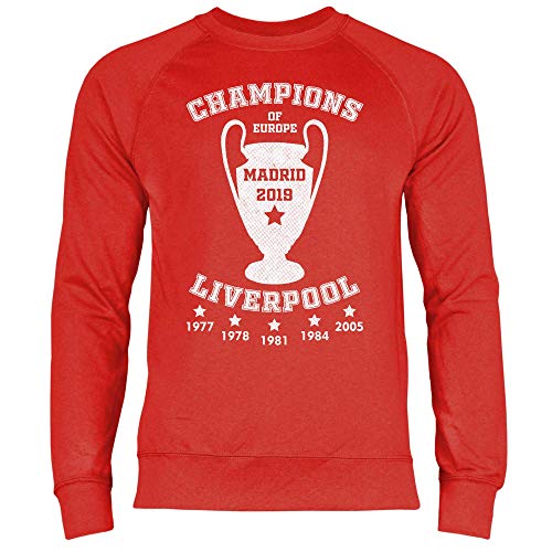 wowshirt Herren Sweatshirt Liverpool Trikot Champions Madrid 2019 Jürgen Klopp, Größe:L, Farbe:Red von wowshirt