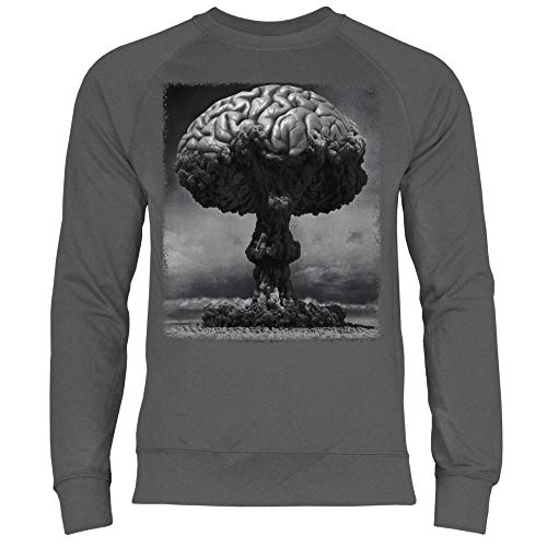 wowshirt Herren Sweatshirt Lustiges Geschenk Gehirn Atomexplosion Müde Mitarbeiter, Größe:XL, Farbe:Light Graphite von wowshirt