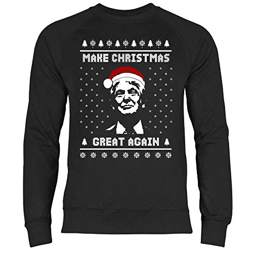 wowshirt Herren Sweatshirt Make Christmas Great Again Trump Weihnachten, Größe:L, Farbe:Black von wowshirt