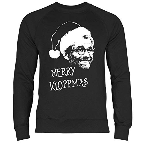 wowshirt Herren Sweatshirt Merry Kloppmas Jürgen Klopp Liverpool Weihnachten, Größe:L, Farbe:Black von wowshirt