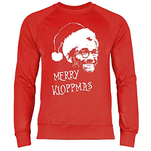 wowshirt Herren Sweatshirt Merry Kloppmas Jürgen Klopp Liverpool Weihnachten, Größe:L, Farbe:Red von wowshirt