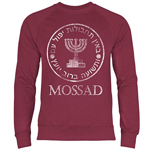 wowshirt Herren Sweatshirt Mossad Geschenk für Israel Patrioten Jüdisch Israeliten Jude, Größe:L, Farbe:Burgundy von wowshirt