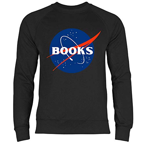 wowshirt Herren Sweatshirt NASA Bücherwurm Buchliebhaber Abibliophobia Student Lehrer, Größe:M, Farbe:Black von wowshirt