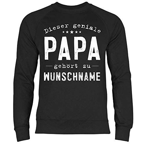 wowshirt Herren Sweatshirt Personalisiertes Geschenk für Papa Anpassbare Name Wunschname, Größe:M, Farbe:Black von wowshirt