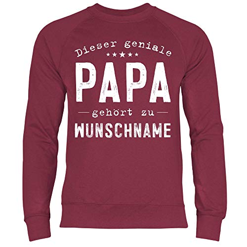 wowshirt Herren Sweatshirt Personalisiertes Geschenk für Papa Anpassbare Name Wunschname, Größe:XL, Farbe:Burgundy von wowshirt