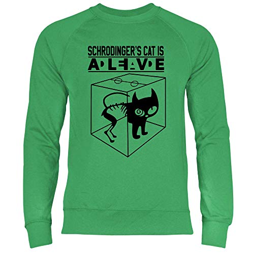 wowshirt Herren Sweatshirt Schrodinger's Cat Schrödingers Schroedingers Katze Sheldon Physiker Ingenieur, Größe:L, Farbe:Kelly Green von wowshirt