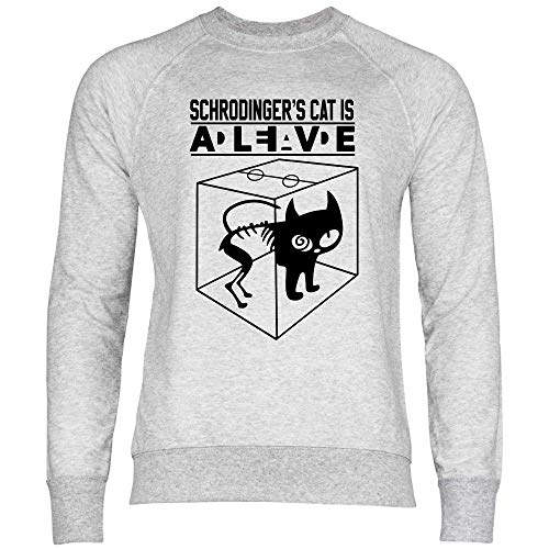 wowshirt Herren Sweatshirt Schrodinger's Cat Schrödingers Schroedingers Katze Sheldon Physiker Ingenieur, Größe:XXL, Farbe:Heather Grey von wowshirt