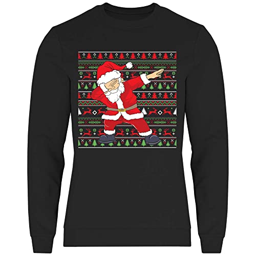 wowshirt Herren Sweatshirt Tanzender Weihnachtsmann Dabbing Santa Claus Weihnachten, Größe:5XL, Farbe:Black von wowshirt