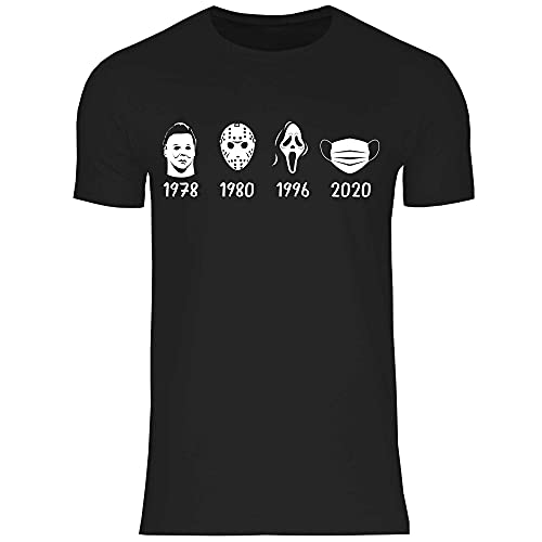 wowshirt Herren T-Shirt A History of Horror Mask Halloween Film Jason Serienmörder, Größe:XL, Farbe:Black von wowshirt