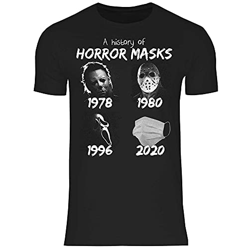 wowshirt Herren T-Shirt A History of Horror Mask Halloween Purge Film Jason Serienmörder, Größe:3XL, Farbe:Black von wowshirt