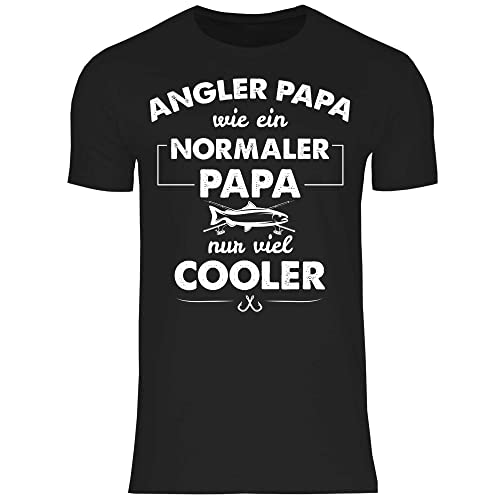 wowshirt Herren T-Shirt Angler Papa Vatertag Geburtstagsgeschenk für Vater Dad, Größe:M, Farbe:Black von wowshirt